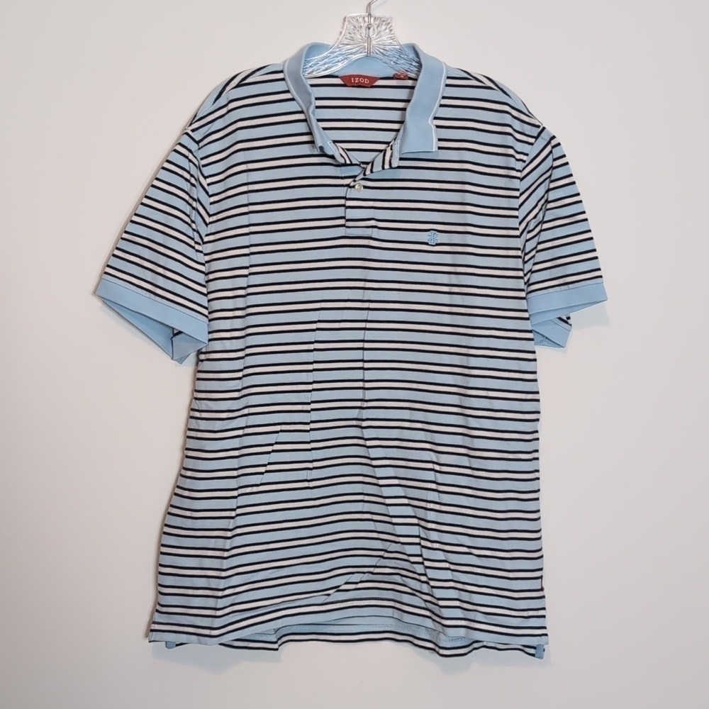 Izod Striped Blue Polo Shirt